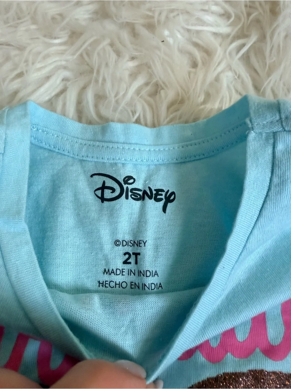 Disney Princess Belle Birthday Shirt Girls Size 2T Glitter Tee